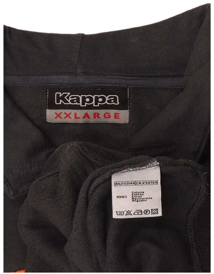 Kappa Mens Polo Neck Moletom Jumper 2XL Algodão Cinza