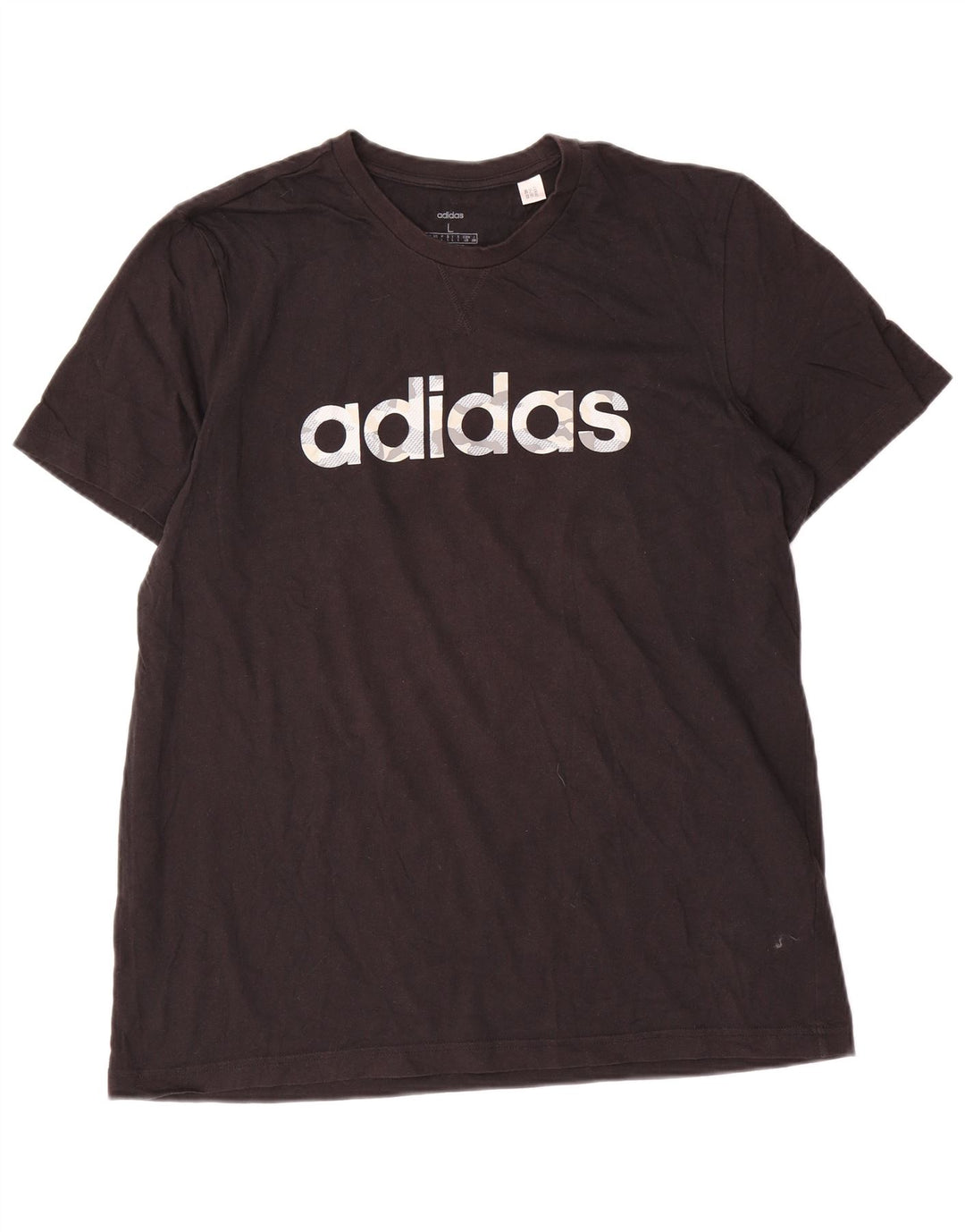 Adidas Mens Graphic T-Shirt Top Grande Algodão Preto