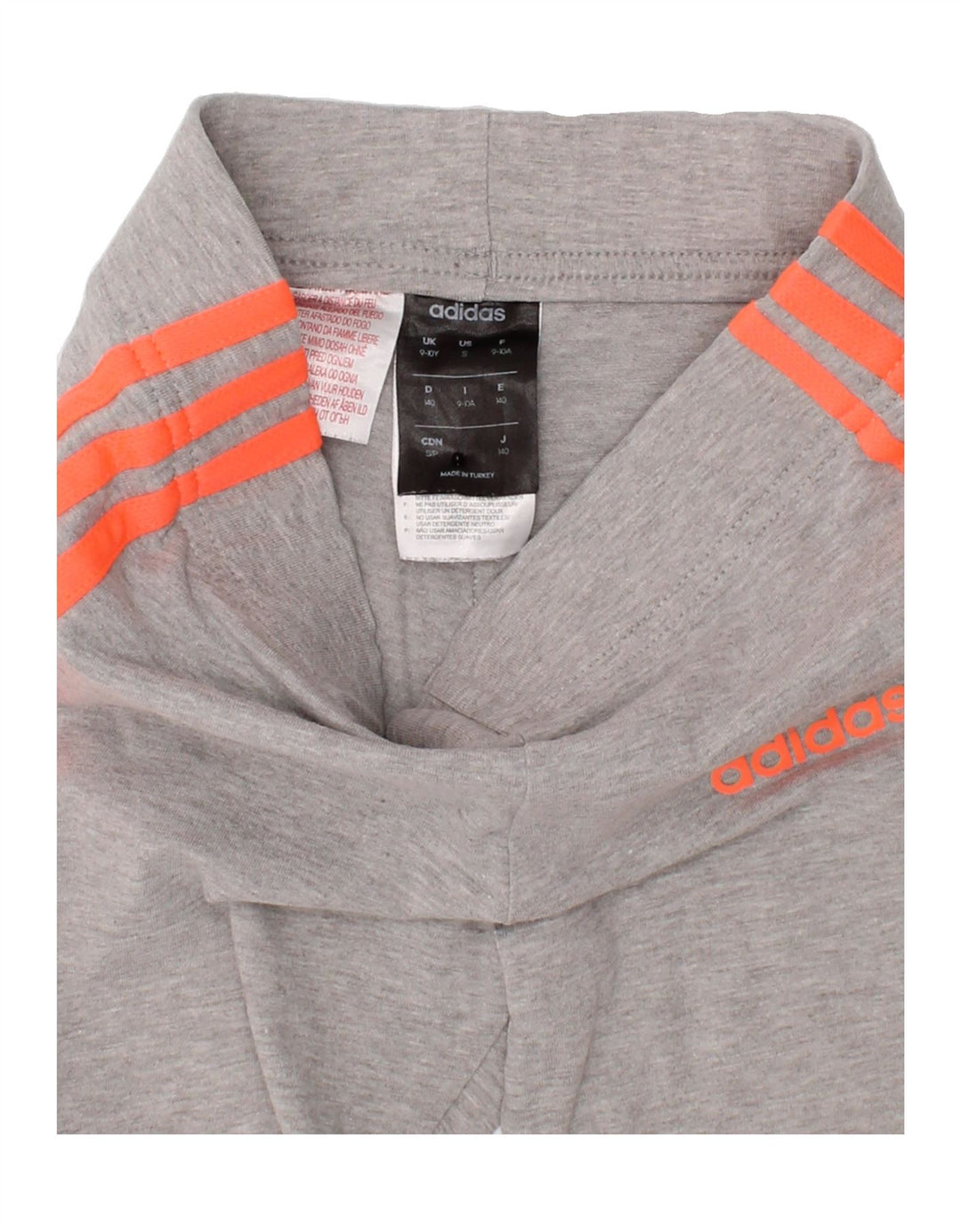 ADIDAS Girls Leggings 9-10 Years Grey Cotton Vintage Adidas and Second-Hand Adidas from Messina Hembry 