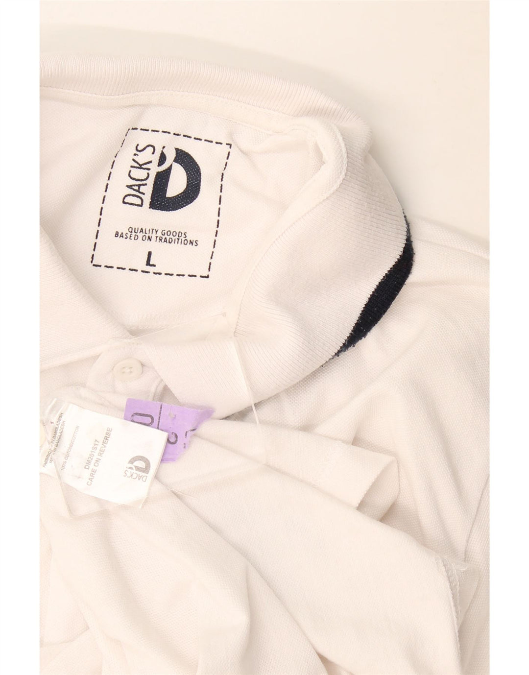 Camisa polo masculina Dack's grande algodão branco