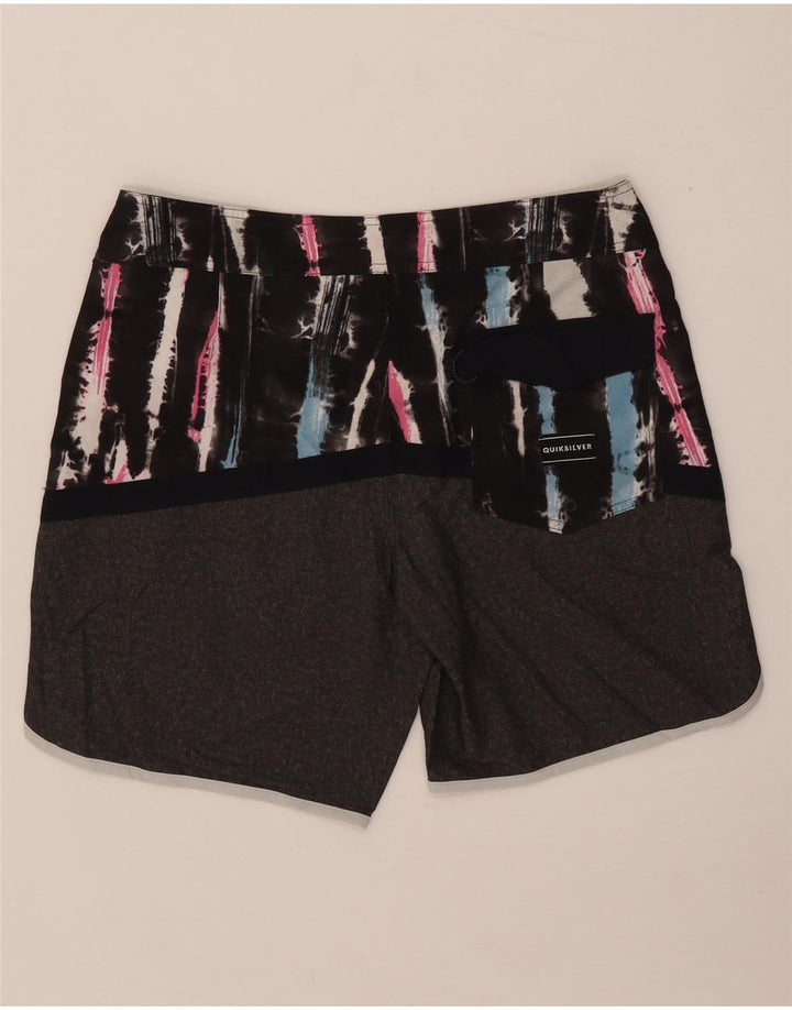 Shorts de natação masculino Quiksilver cinza médio tie-dye poliéster