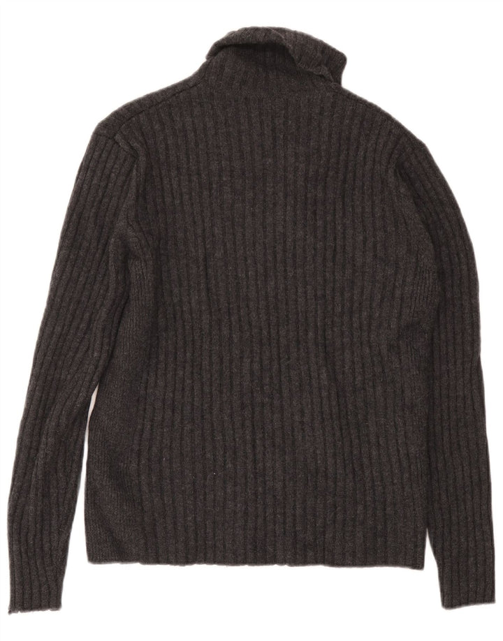 Suéter masculino Banana Republic com gola redonda, lã cinza grande