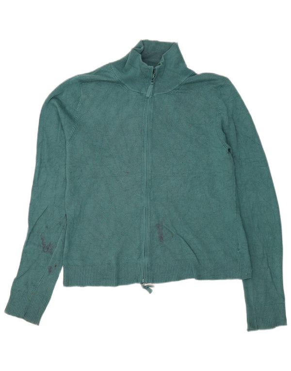 Suéter cardigã feminino Zara Reino Unido 18 XL verde rayon