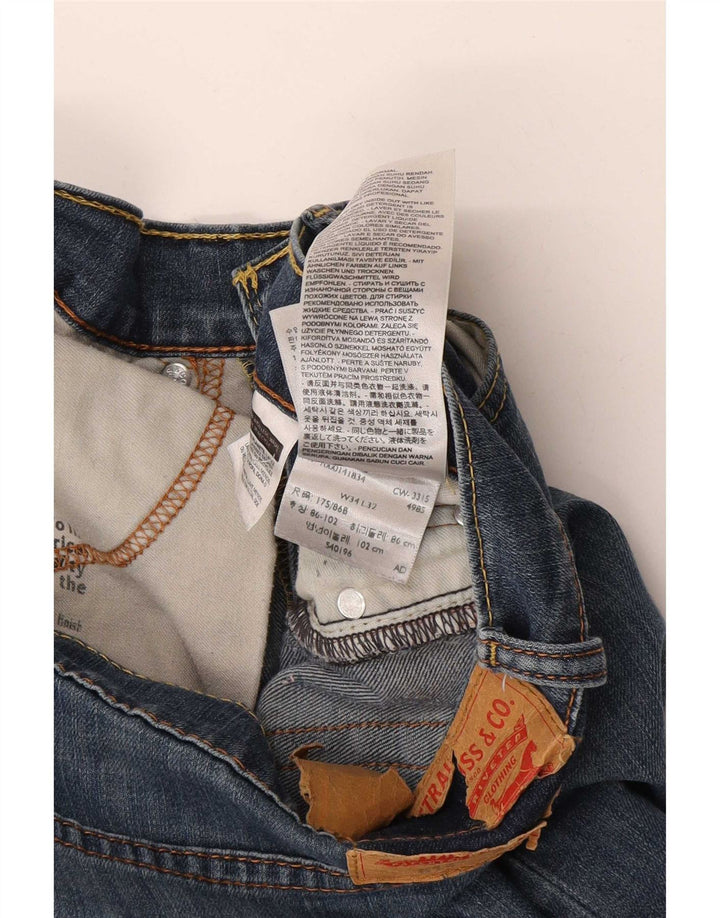 Levi's Masculino 514 Straight Jeans W34 L32 Azul Algodão