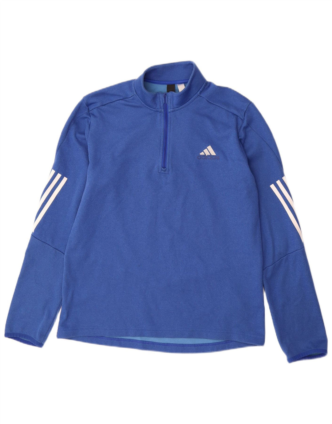 ADIDAS Mens Aeroready Zip Neck Pullover Treino Top Médio Azul