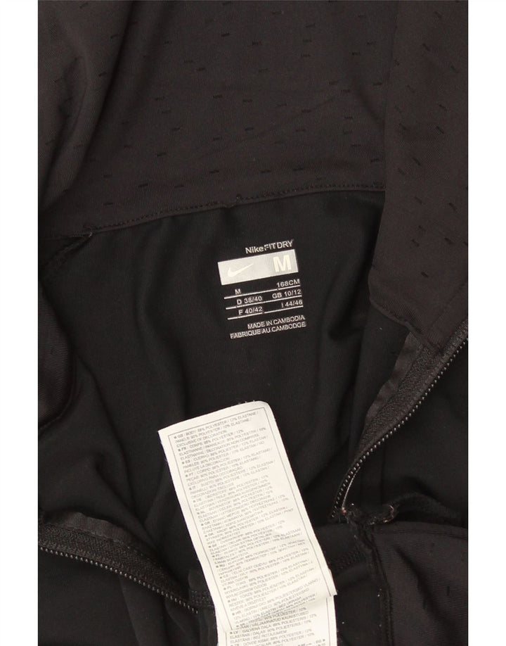 Nike Womens Tracksuit Top Jacket UK 10/12 Médio Preto Poliéster Esportes