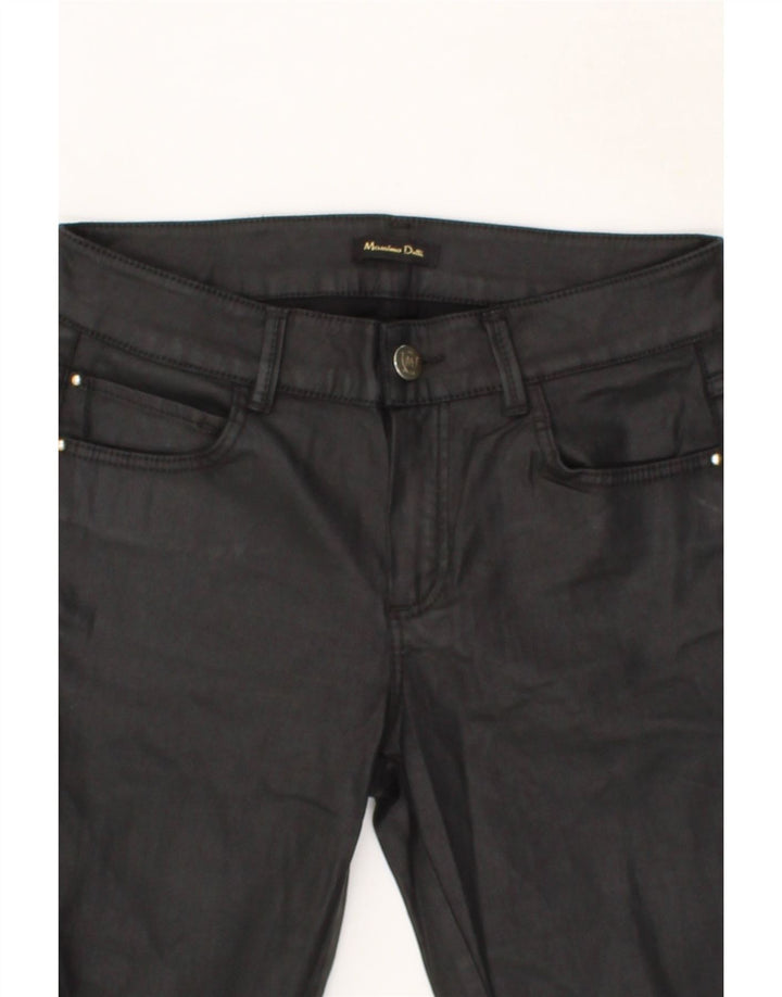 MASSIMO DUTTI Womens Waxed Skinny Casual Trousers W28 L26  Black Vintage Massimo Dutti and Second-Hand Massimo Dutti from Messina Hembry 