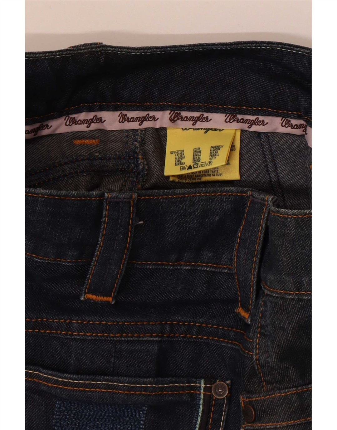 Saia jeans Wrangler feminina Susy W28 algodão azul marinho médio