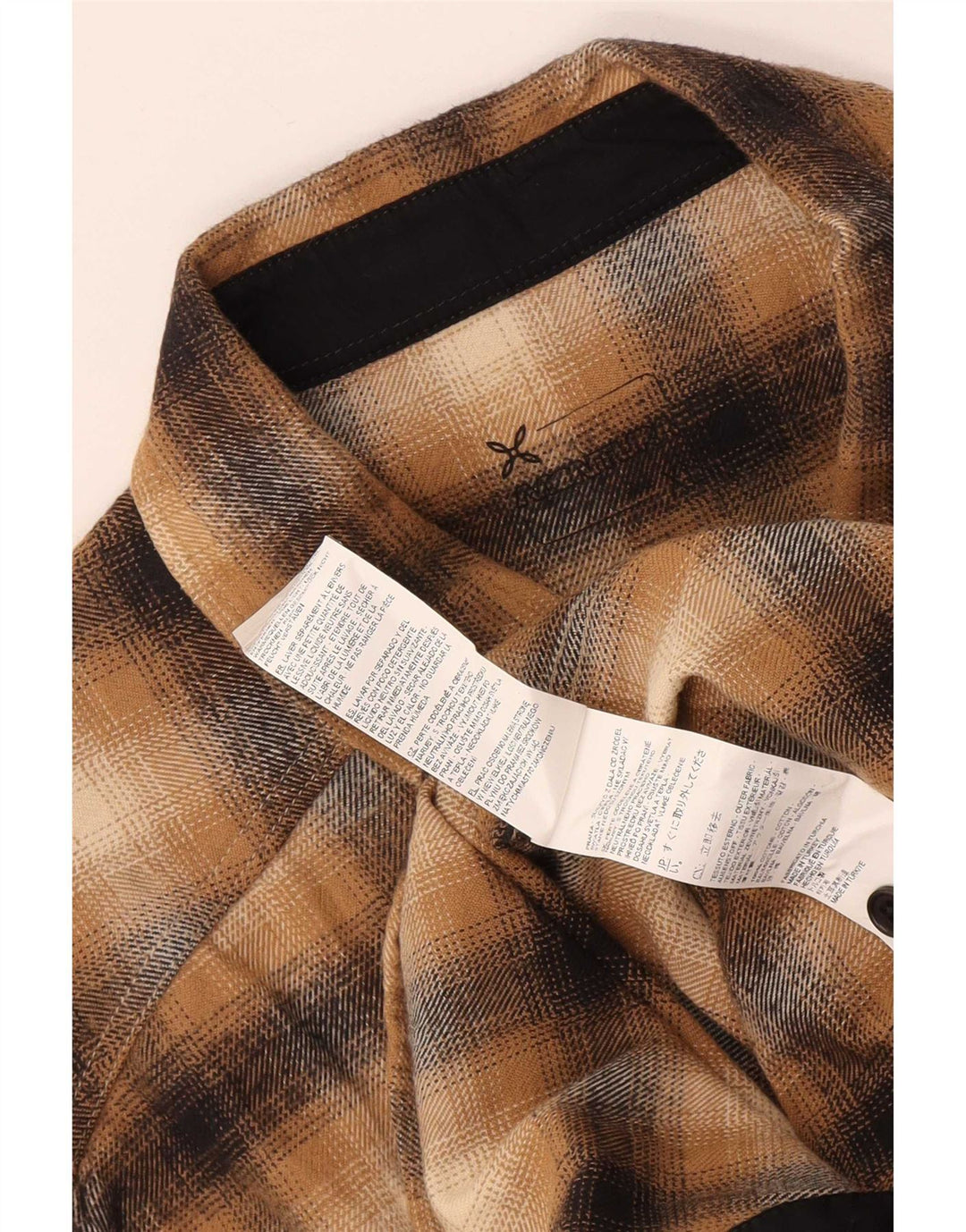 Camisa masculina de flanela Montura XL marrom xadrez algodão