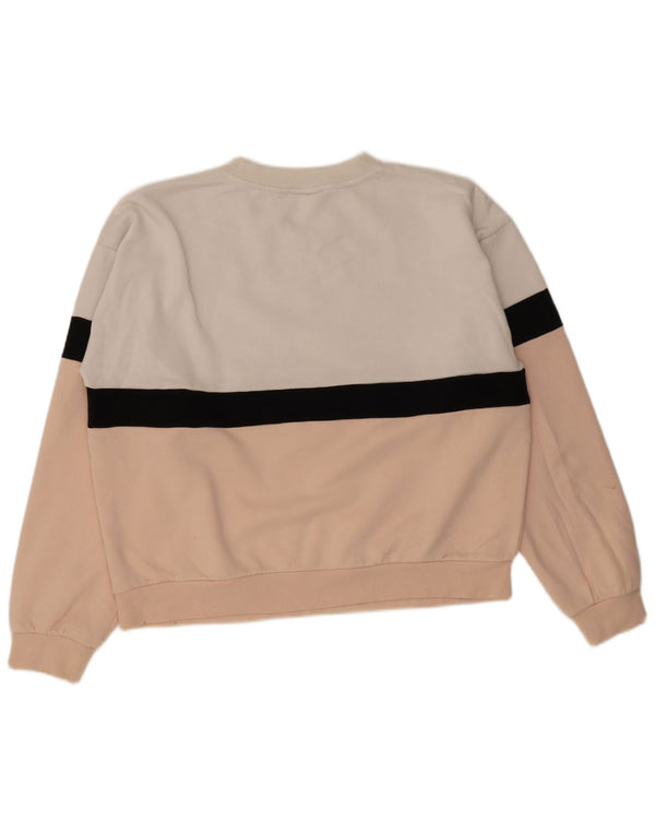 Moletom feminino Fila Graphic Jumper UK 22 3XL rosa colorblock poliéster