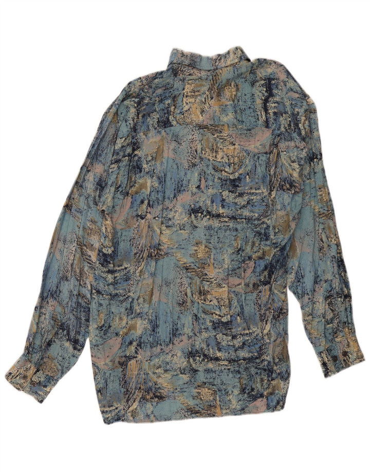 Camisa masculina JAC TISSOT com padrão abstrato azul médio