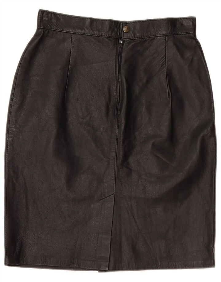 Saia lápis feminina Caracciolo W26 pequena couro preto