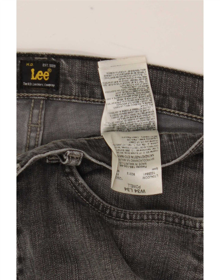 Lee Mens Powell Straight Jeans W34 L30 Algodão Cinza
