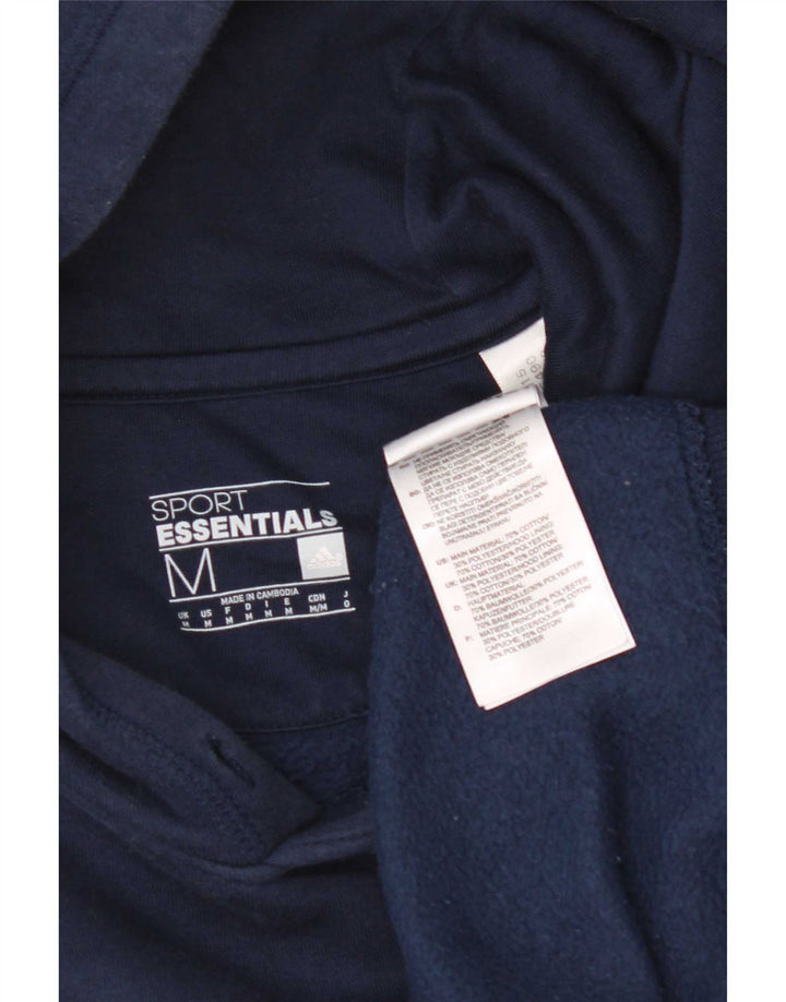 Adidas Mens Hoodie Jumper Médio Azul Marinho Algodão