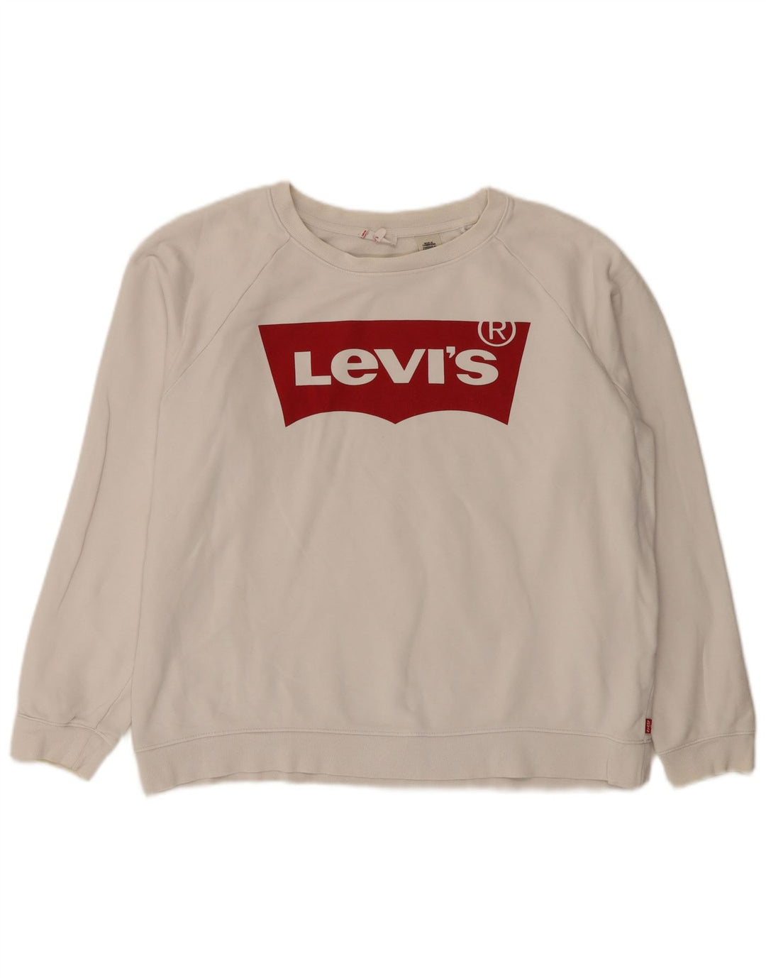 Moletom feminino Levi's com estampa oversized, Reino Unido 16, grande, algodão branco