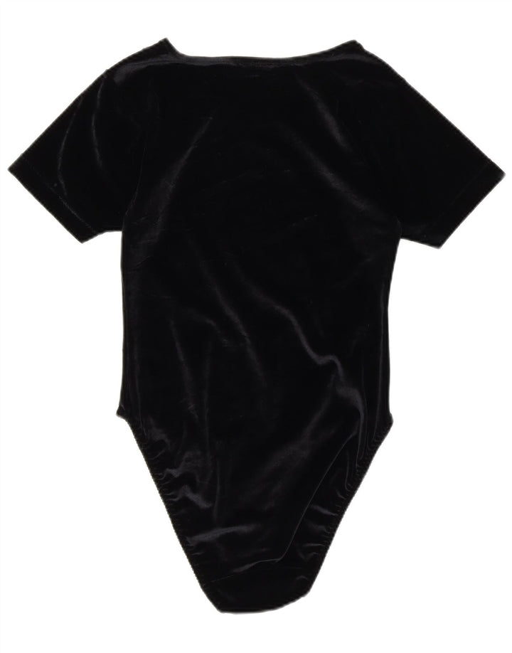 Body feminino MICHELLE de veludo UK 14 médio preto paisley poliéster