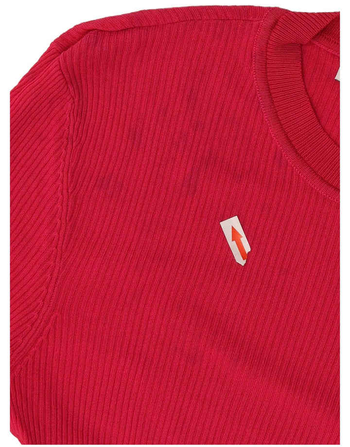 Top feminino Zara manga comprida UK 10 pequeno rosa