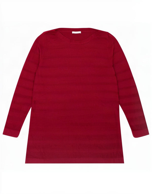 Top feminino Marks & Spencer de manga comprida UK 22 3XL acrílico Borgonha