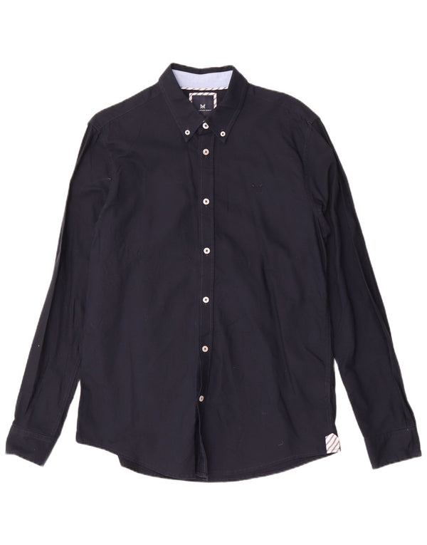 Crew Clothing Mens Camisa Slim Fit Médio Algodão Azul Marinho