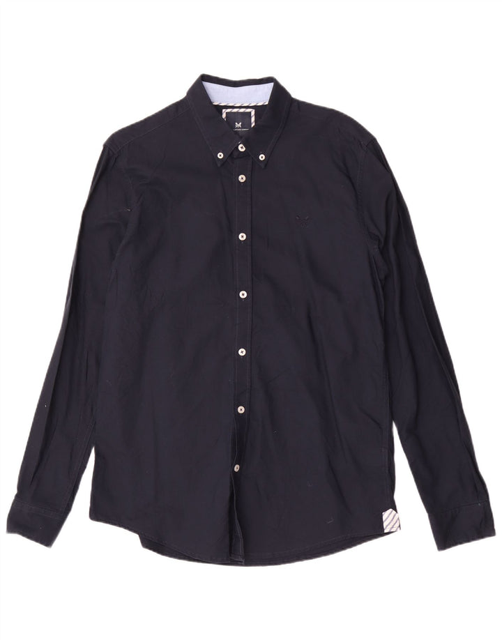 Crew Clothing Mens Camisa Slim Fit Médio Algodão Azul Marinho