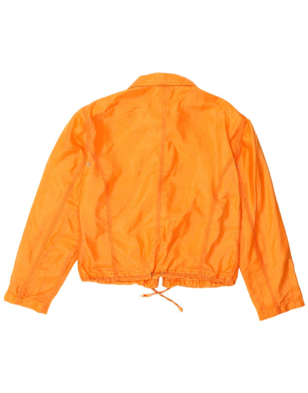 Stefanel Womens Bomber Jacket UK 14 Médio Laranja Poliamida