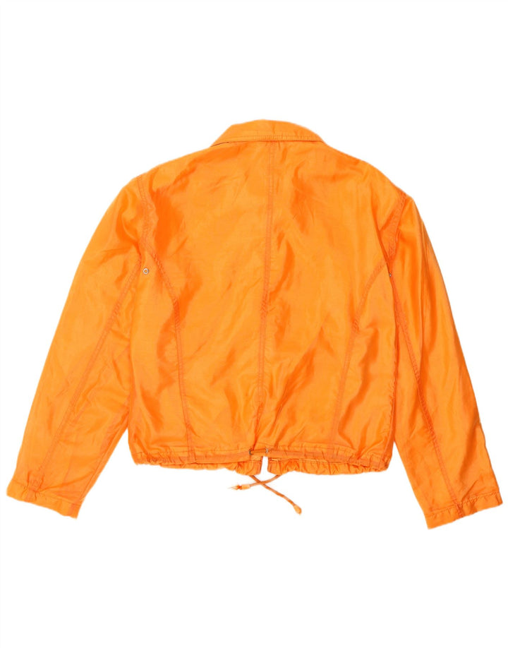 Stefanel Womens Bomber Jacket UK 14 Médio Laranja Poliamida