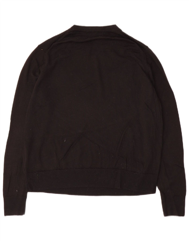 Suéter feminino Marks & Spencer com gola redonda Reino Unido 14 grande lã preta