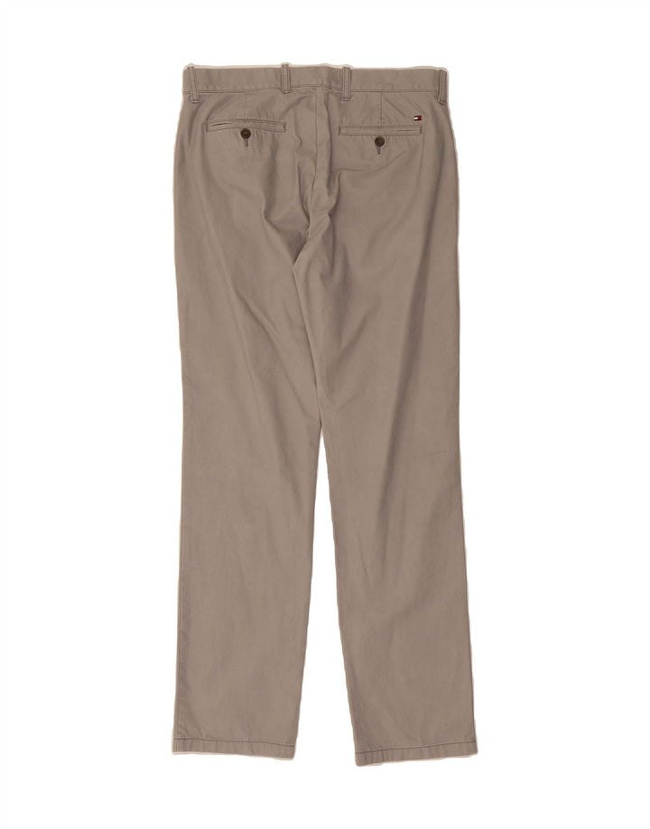 TOMMY HILFIGER Mens Straight Chino Trousers W32 L34 Grey Cotton Vintage Tommy Hilfiger and Second-Hand Tommy Hilfiger from Messina Hembry 