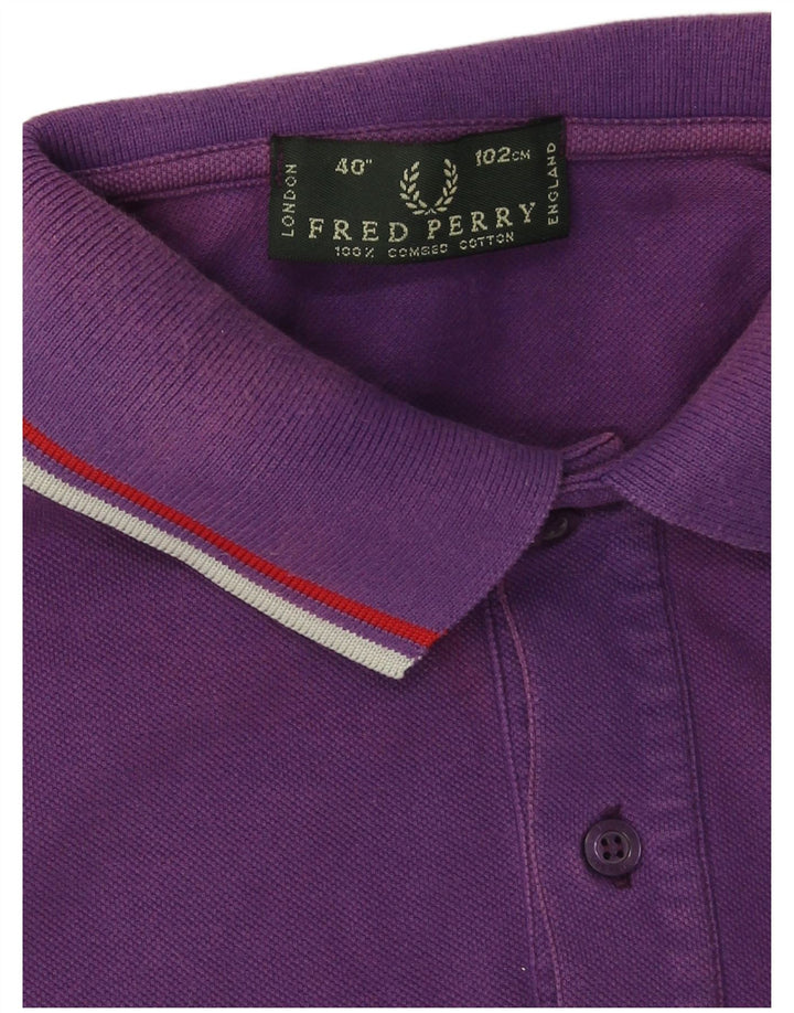 Camisa polo masculina Fred Perry de algodão roxo médio