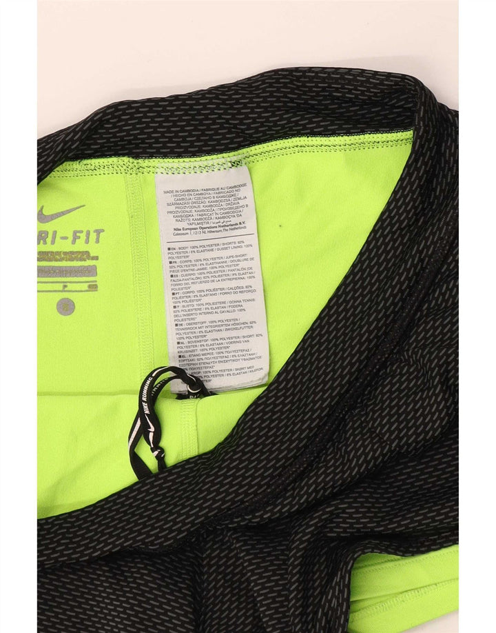 Shorts esportivos femininos Nike Dri Fit UK 8 pequenos poliéster preto