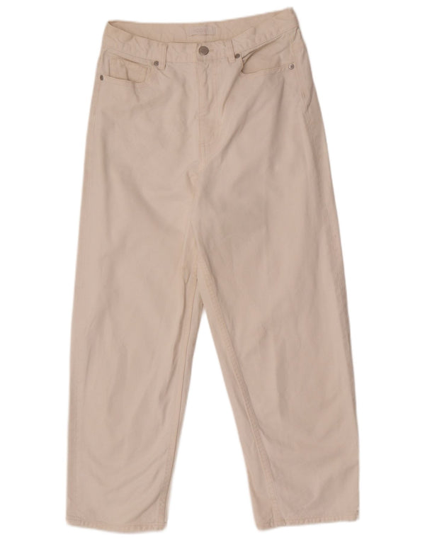 Cos Calça jeans feminina cintura alta W26 L24 algodão branco