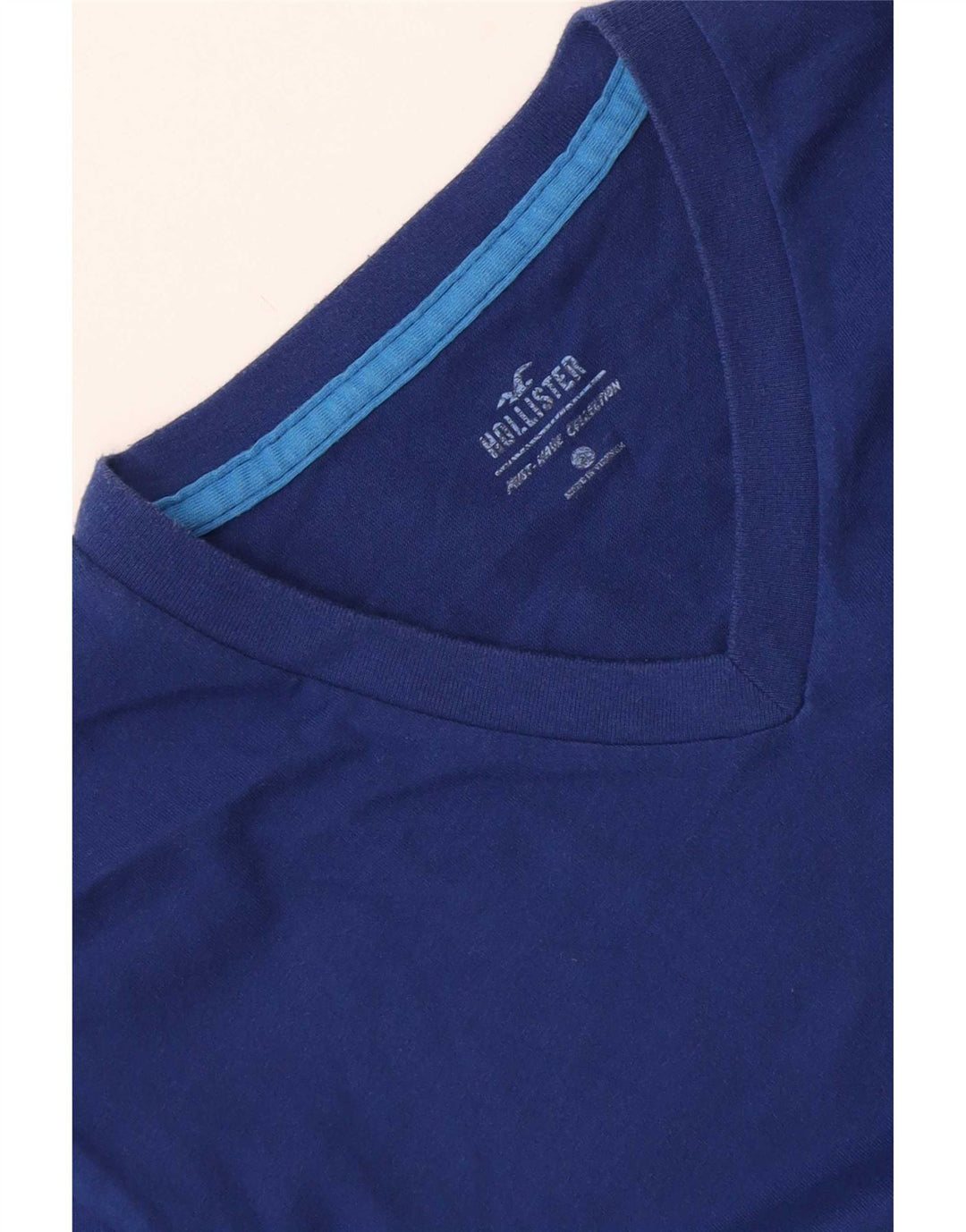 Camiseta masculina Hollister pequena azul marinho