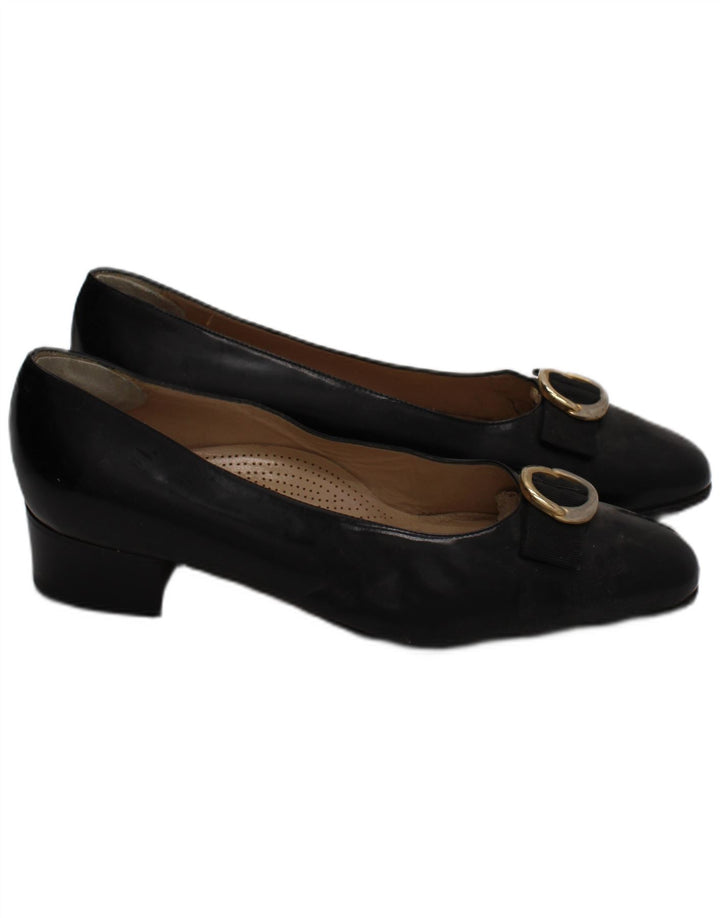 Ballet feminino de couro Valle Verde liso tamanho Reino Unido 6 couro preto