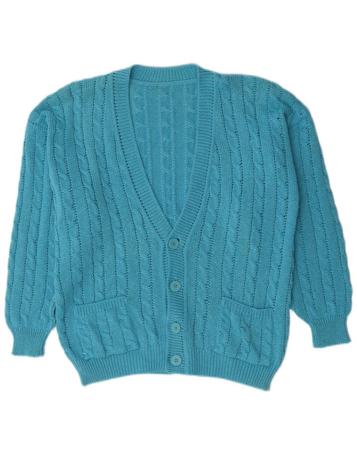 Suéter Cardigan Masculino Vintage Grande Azul
