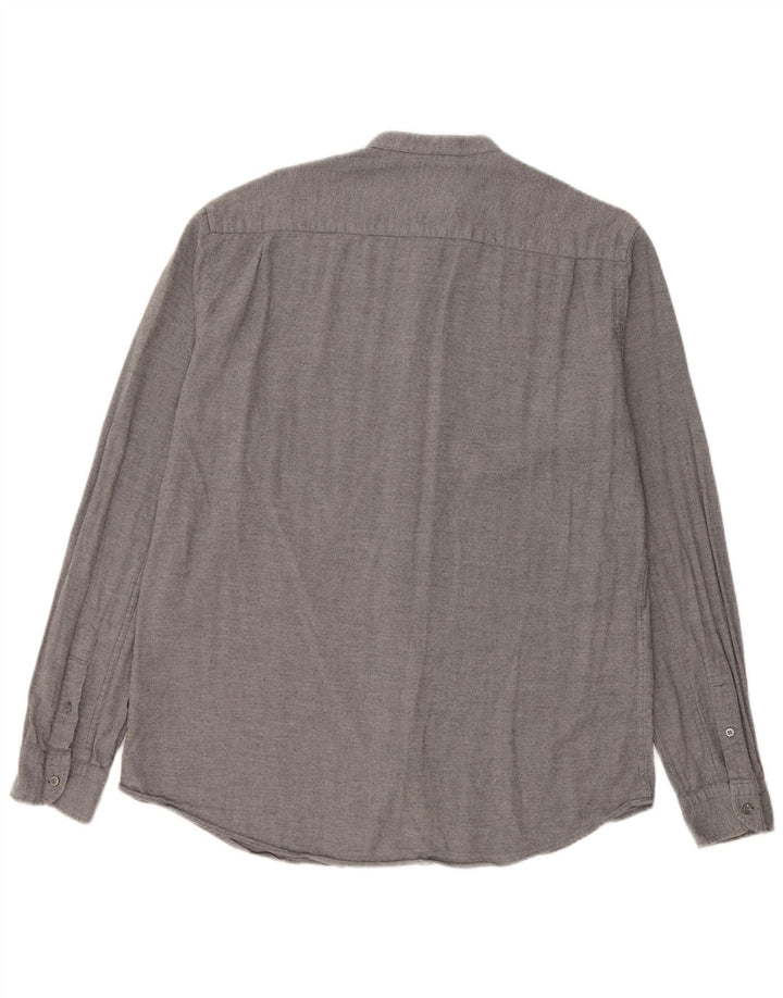 Camisa masculina Massimo Dutti grande espinha de peixe cinza