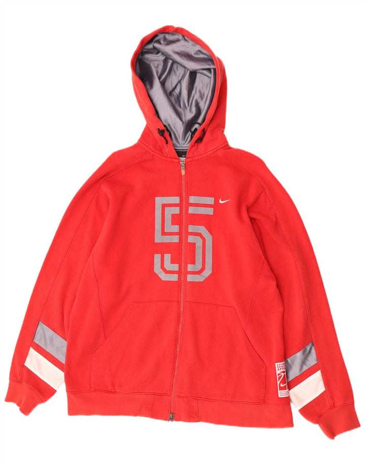 Suéter Nike masculino com capuz e zíper gráfico médio vermelho algodão colorblock