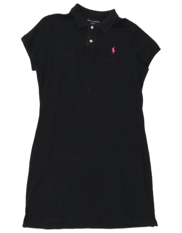Vestido polo feminino Ralph Lauren Reino Unido 16 grande algodão preto