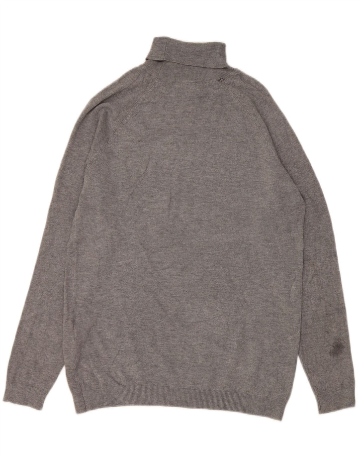 Zara Suéter masculino com gola redonda e viscose cinza médio