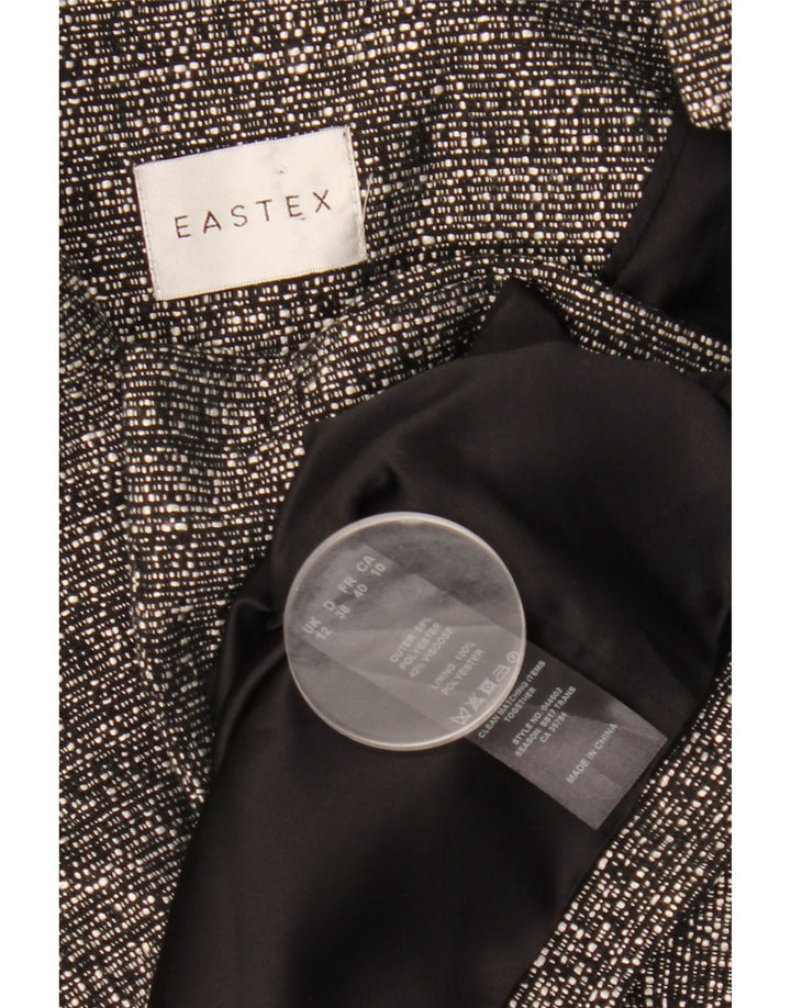 Jaqueta blazer feminina Eastex com 1 botão Reino Unido 12 poliéster manchado cinza médio