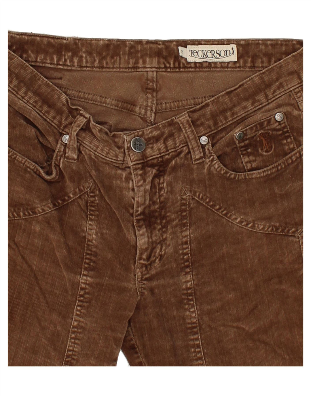 JECKERSON Womens Straight Corduroy Trousers W29 L30 Brown Vintage Jeckerson and Second-Hand Jeckerson from Messina Hembry 