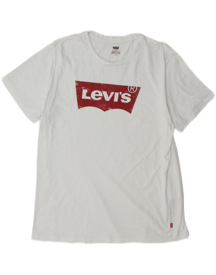 Camiseta gráfica masculina Levi's Top grande de algodão branco