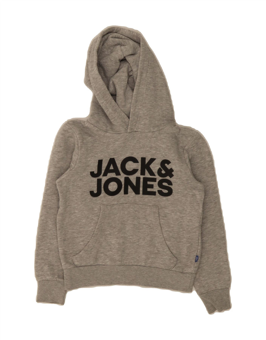 JACK & JONES Boys Graphic Hoodie Jumper 7-8 Years Grey Cotton Vintage Jack & Jones and Second-Hand Jack & Jones from Messina Hembry 