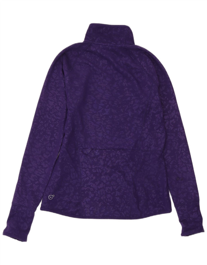 PUMA Womens Tracksuit Top Jacket UK 14 Grande Roxo Animal Print Poliéster