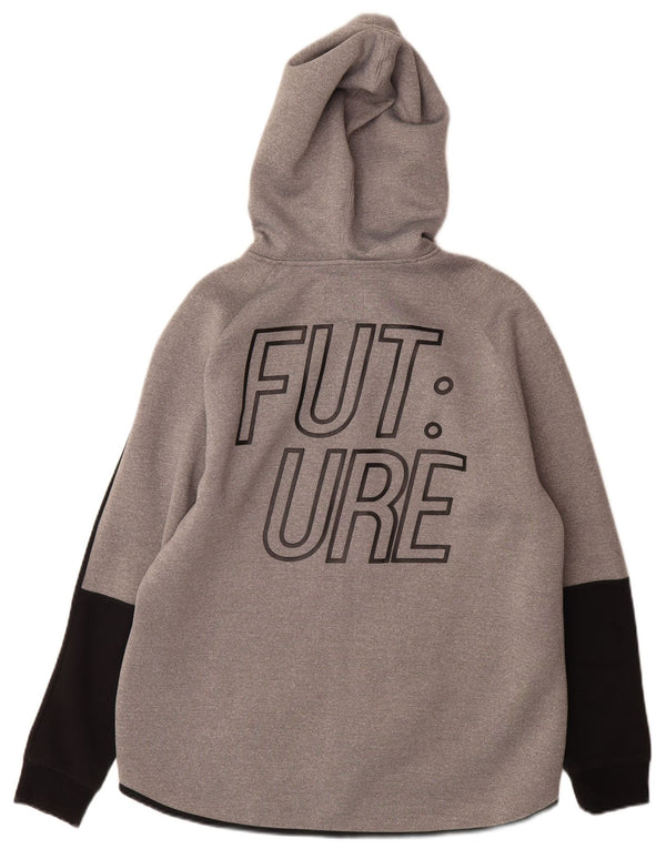 Suéter Zara Boys Graphic Zip com capuz 13-14 anos cinza camuflagem poliéster