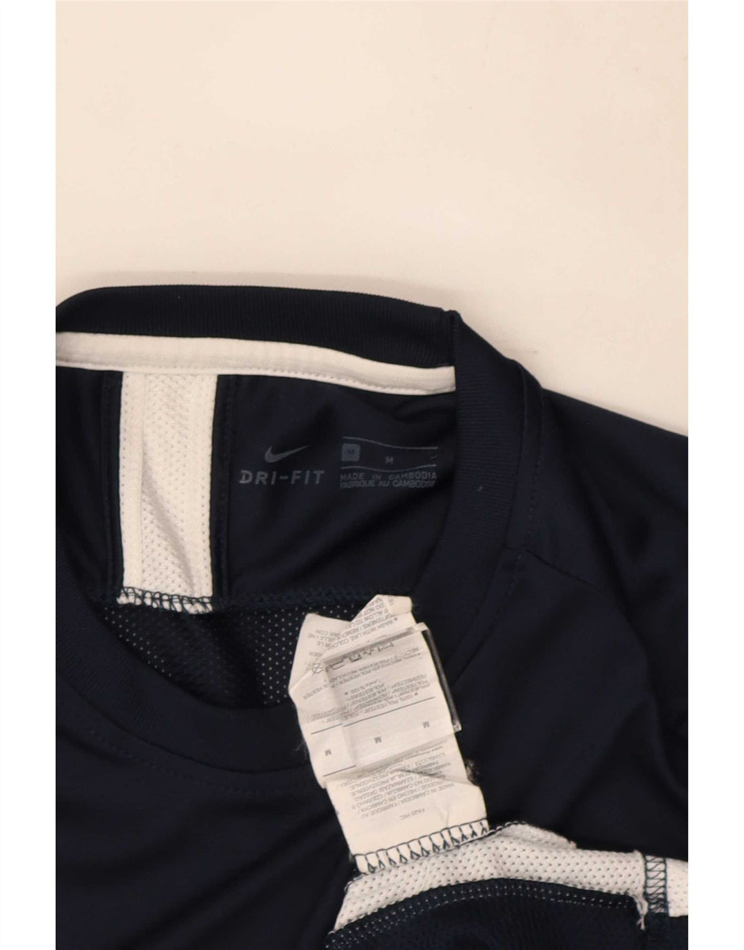 Camiseta Nike Masculina Dri Fit Top Médio Azul Marinho Colourblock Poliéster