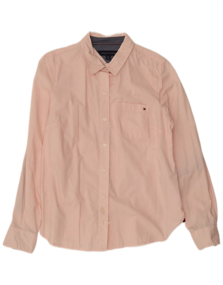 Camisa Tommy Hilfiger Feminina UK 10 Pequena Algodão Rosa