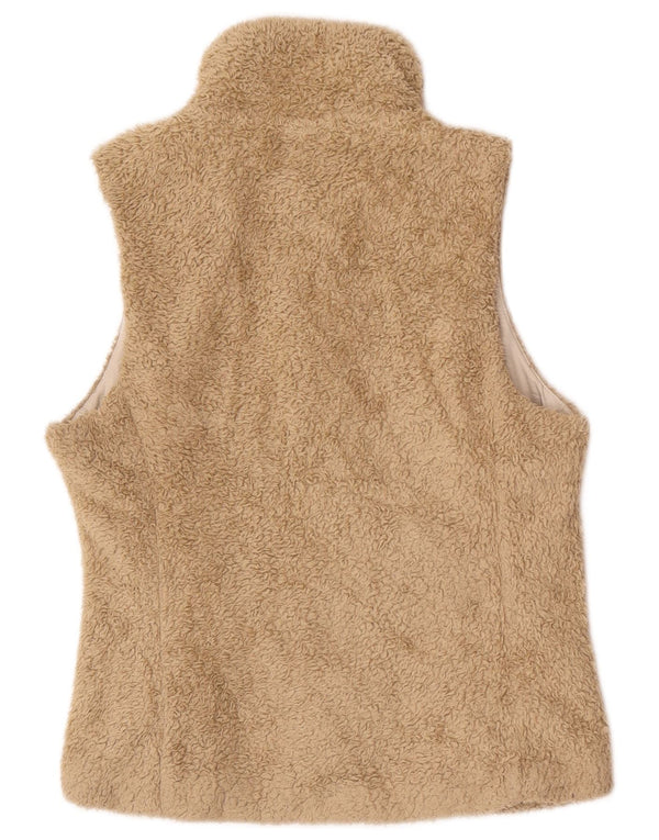 Patagonia Womens Fleece Gilet UK 10 Pequeno Poliéster Bege
