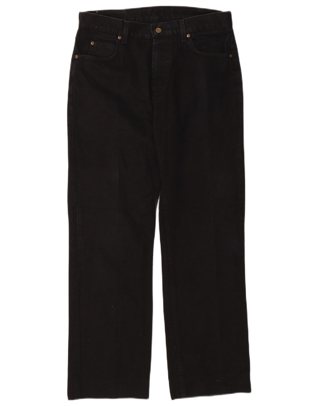 Lee Mens Straight Jeans W33 L30 Algodão Preto