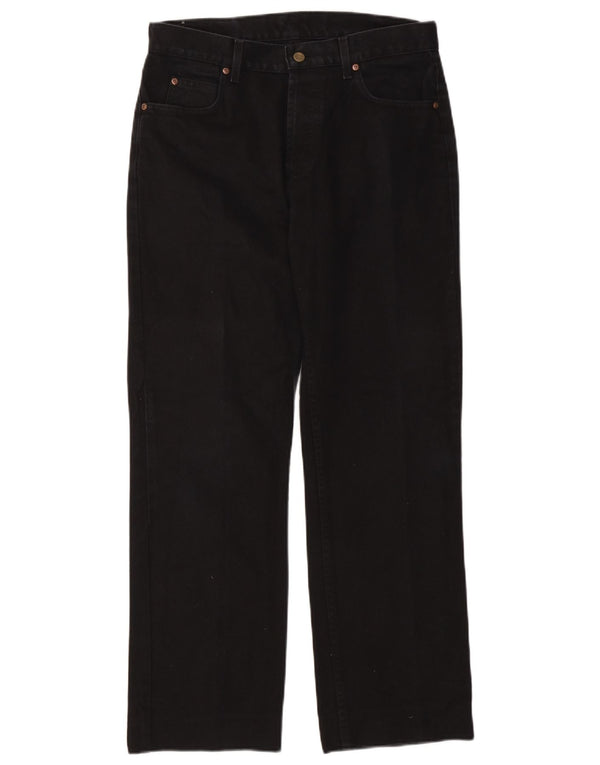 Lee Mens Straight Jeans W33 L30 Algodão Preto