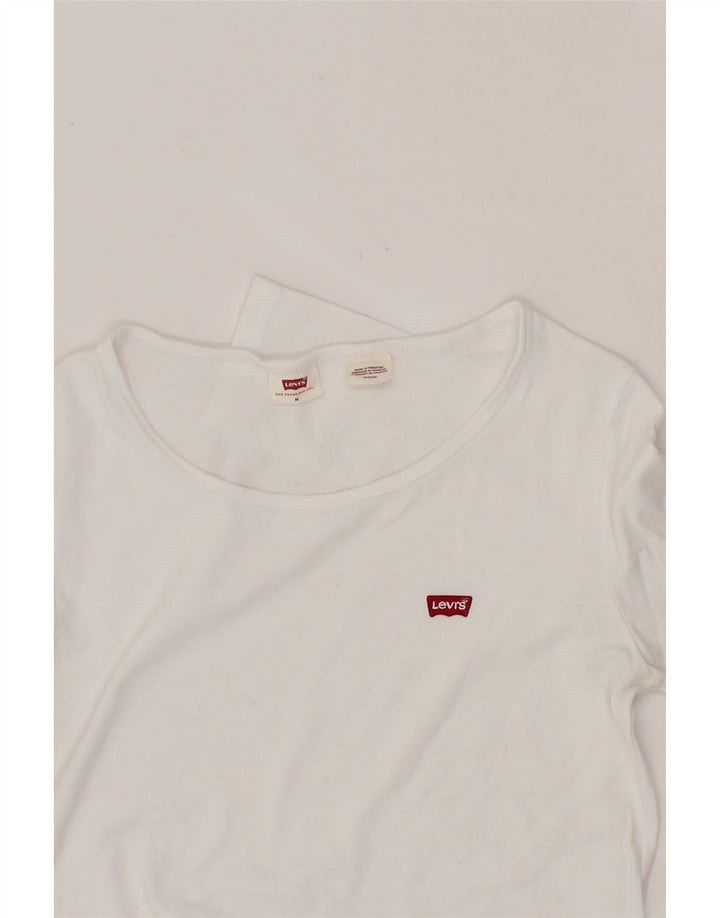 LEVI'S Womens Top Long Sleeve UK 12 Medium White Cotton Vintage Levi's and Second-Hand Levi's from Messina Hembry 